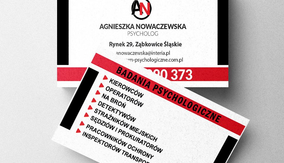 Wizytówki Centrum Psychologiczne Agnieszka Nowaczewska