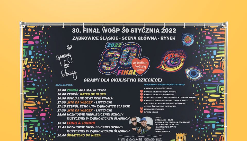Baner WOŚP 30 Finał Ząbkowice Śląskie
