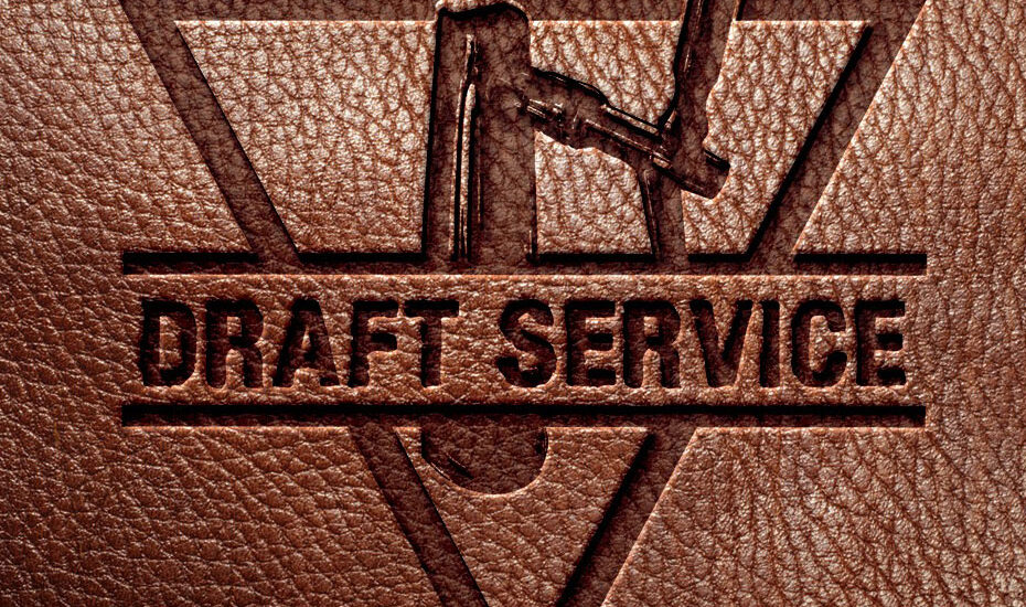 Draft Serwis - logotyp wypalony w skórze