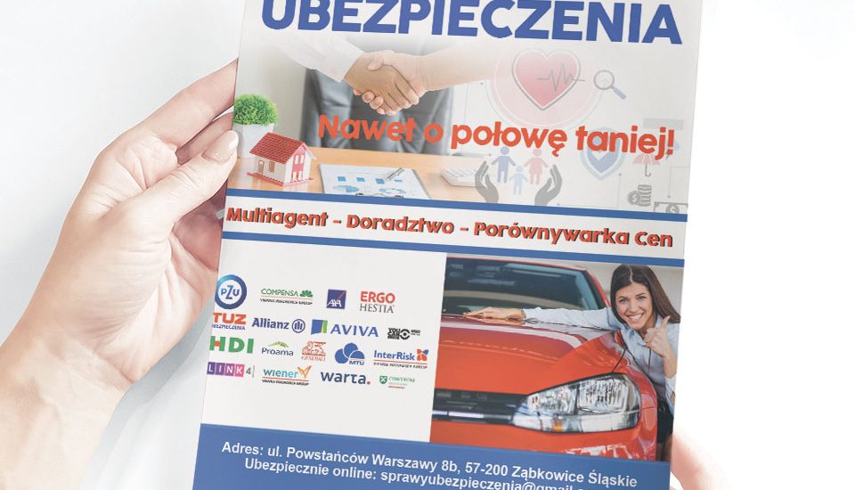 Ulotka Multiagent Ubezpieczenia - projekt i wydruk