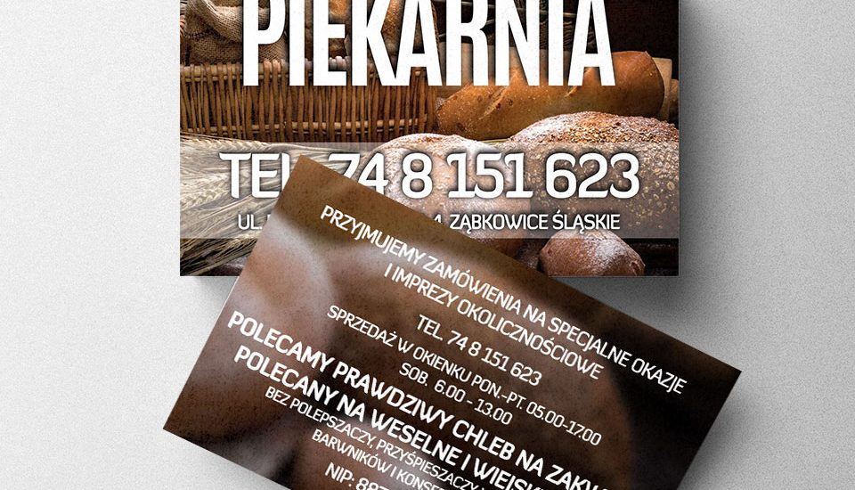 Wizytówki dla piekarni