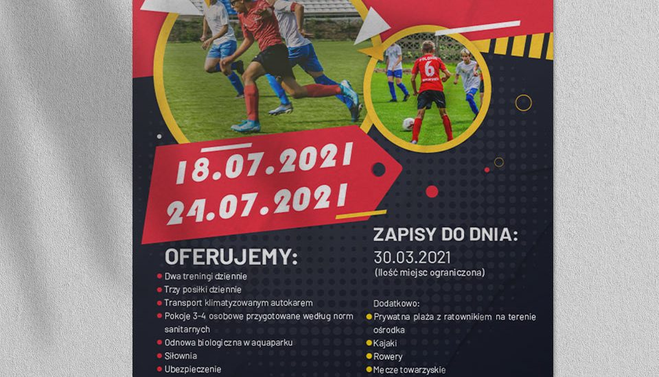 Plakat - Obóz sportowy Mrągowo 2021