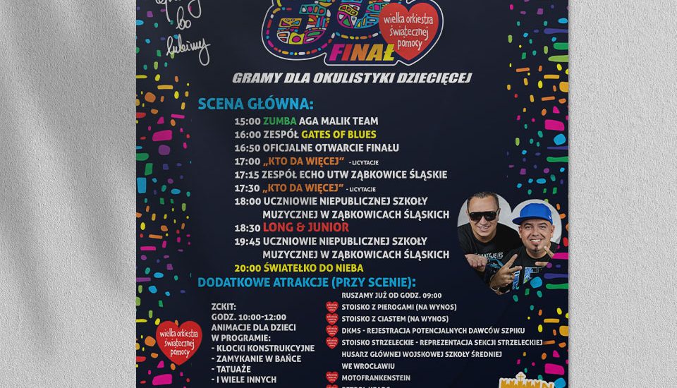 Plakat na 30 finał WOŚP w Ząbkowicach Śląskich